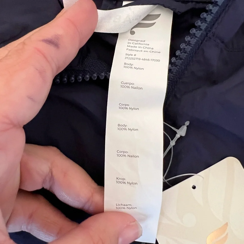 Fabletics Oversized Flyweight Lightweight Windbreaker‎ Jacket Reflective Stripe - Picture 5 of 9